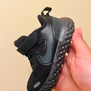 Nike Black Sneakers with Velcro Strap and Chunky Sole